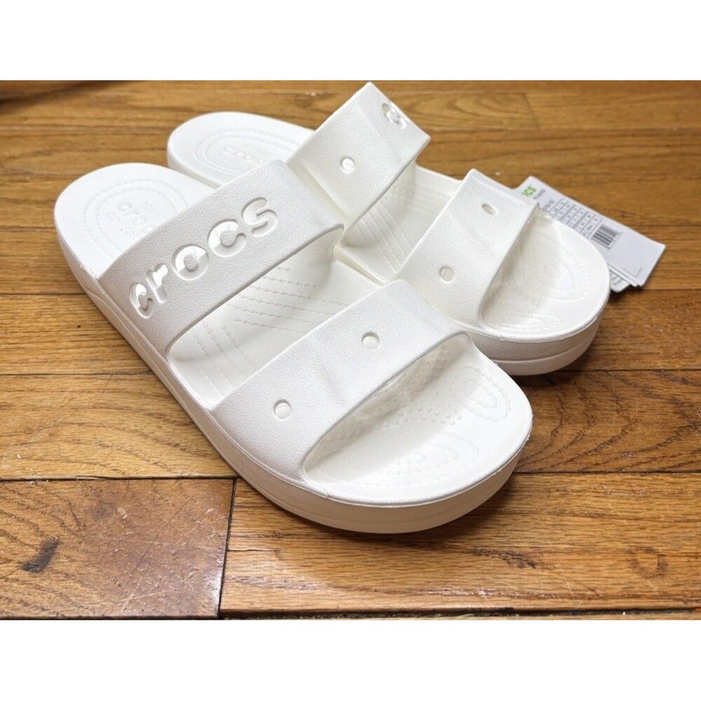 Crocs Unisex Baya Platform Sandals White Women’s Size 10 Men’s Size 8 NWT